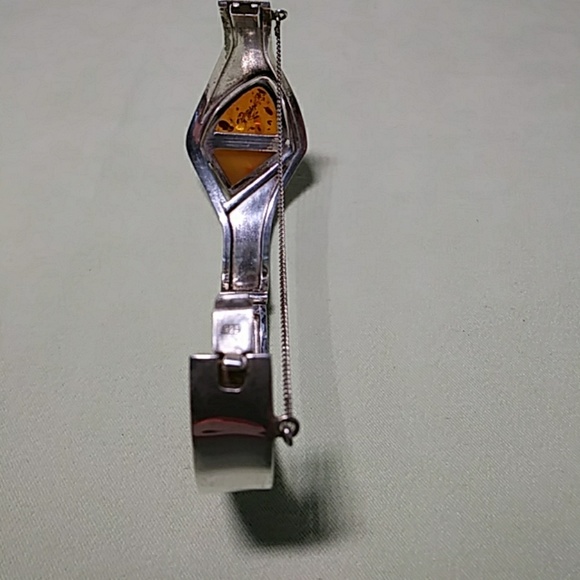 Sterling Silver Cuff Bracelet Amber - Picture 4 of 5